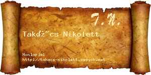 Takács Nikolett névjegykártya